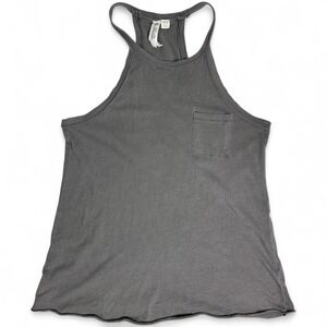 Others Follow Gray Racerback Tank Top XS Casual Basic Pocket Soft Cotton